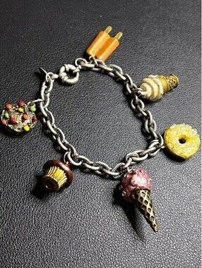B5908 Sweet Romance Charm Bracelet Dessert Sweets Food Toggle 8" *wear (see pics